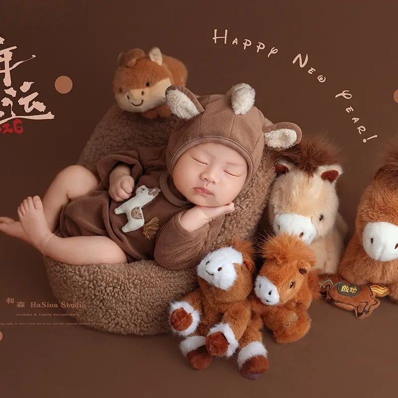 2026 Brown Horse Theme Set - Newborn Photography Props - Image 3